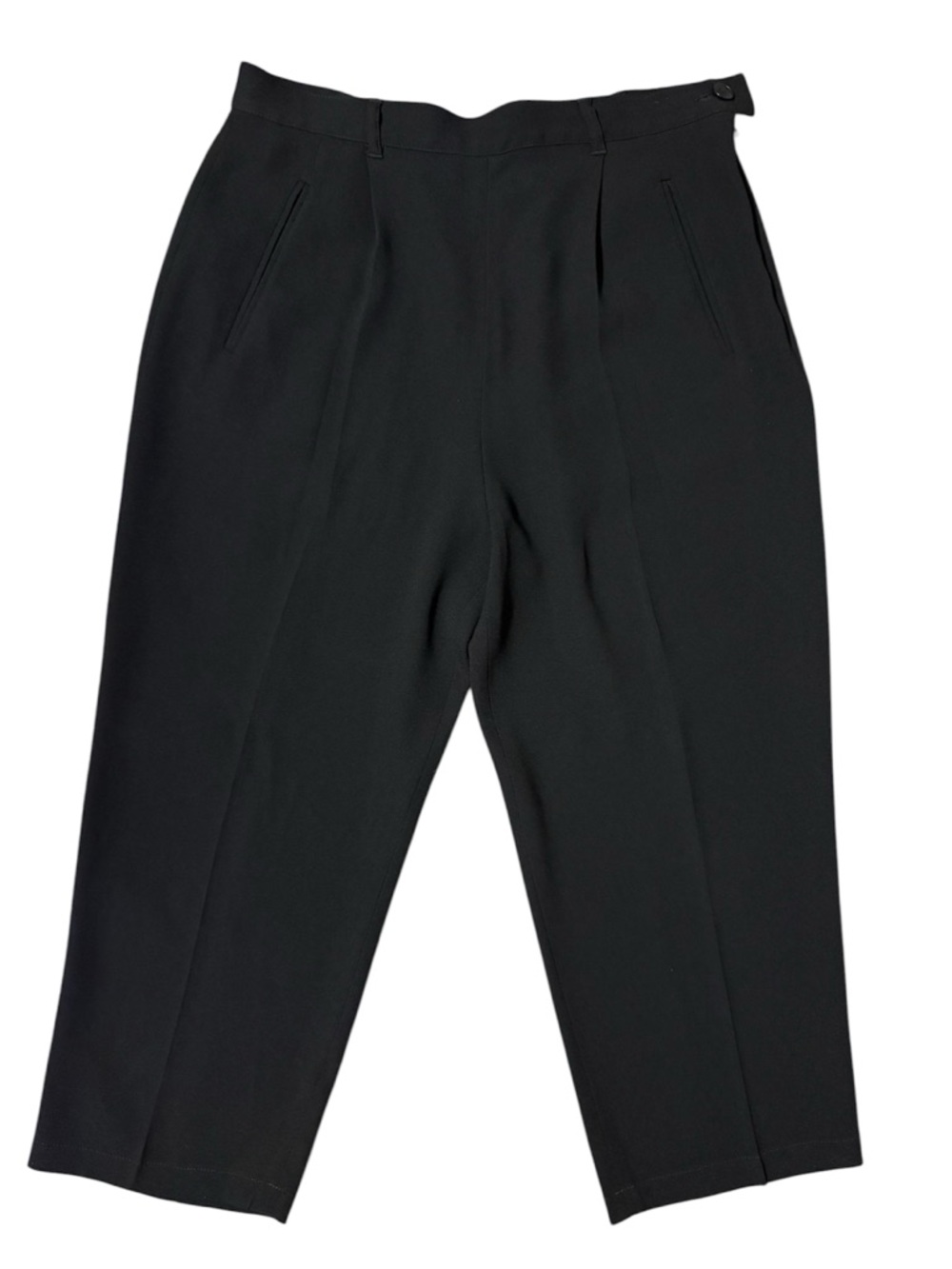 AGNÈS B. PARIS Black Pleated Cropped Trouser Pants Sz EU 38/US 4-6 Quiet Luxury